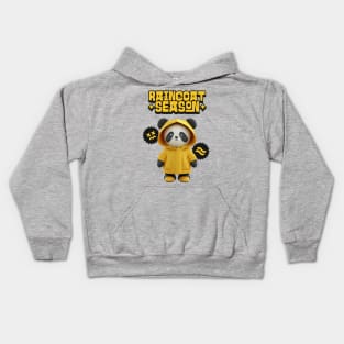 Cute panda in raincoat Kids Hoodie